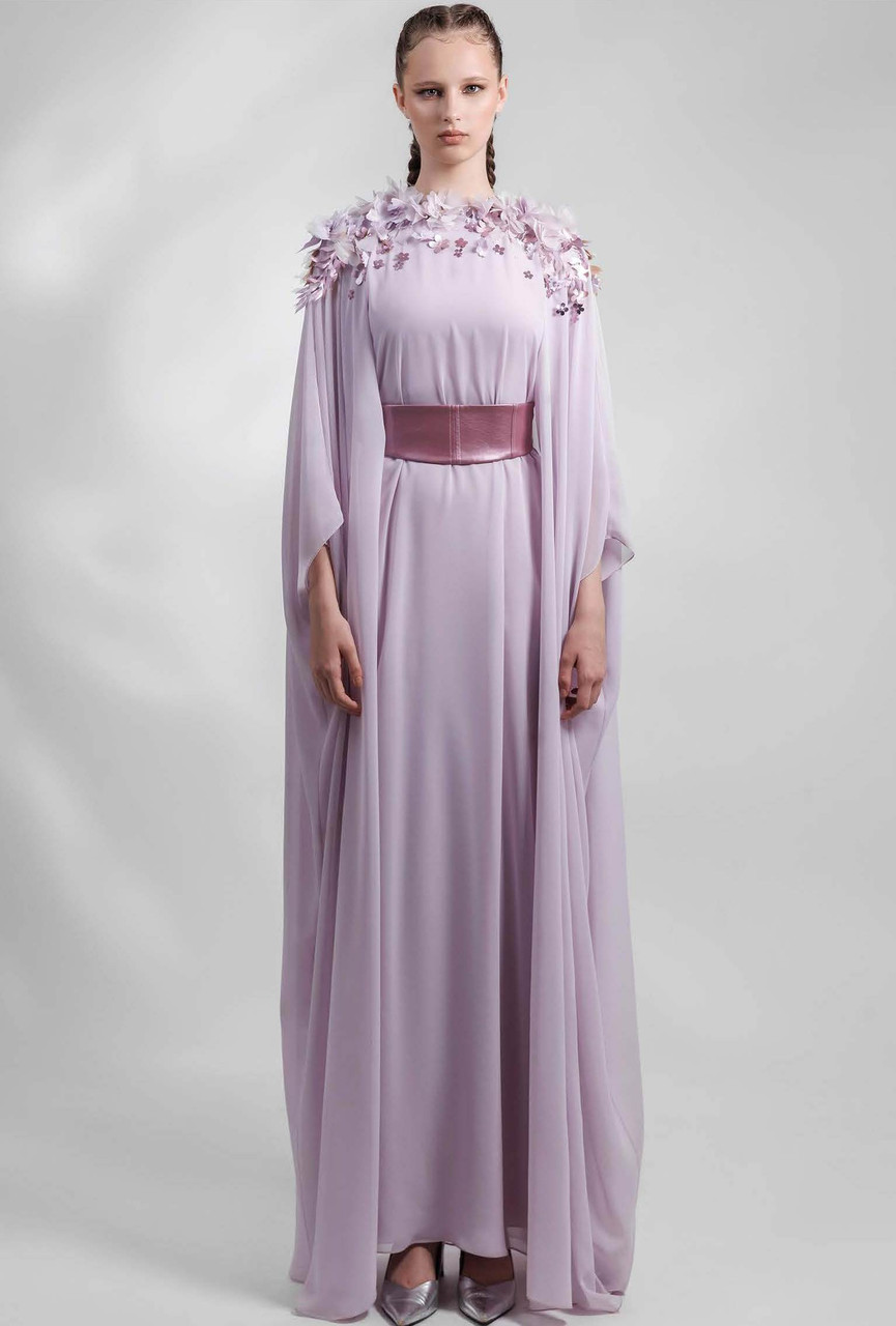 Gemy Maalouf Embellished Loose-cut Chiffon Gown