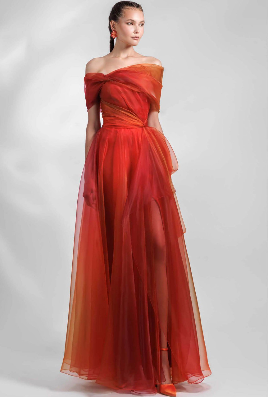 Gemy Maalouf Bow-like Bodice Tulle Gown