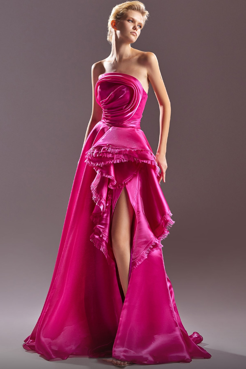 Gaby Charbachy Strapless Organdie Gown