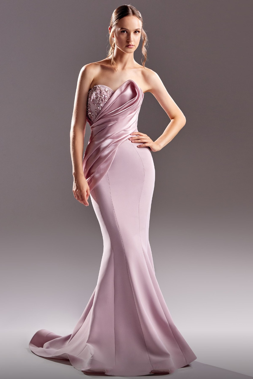 Gaby Charbachy Elegant Old Rose Mermaid Gown