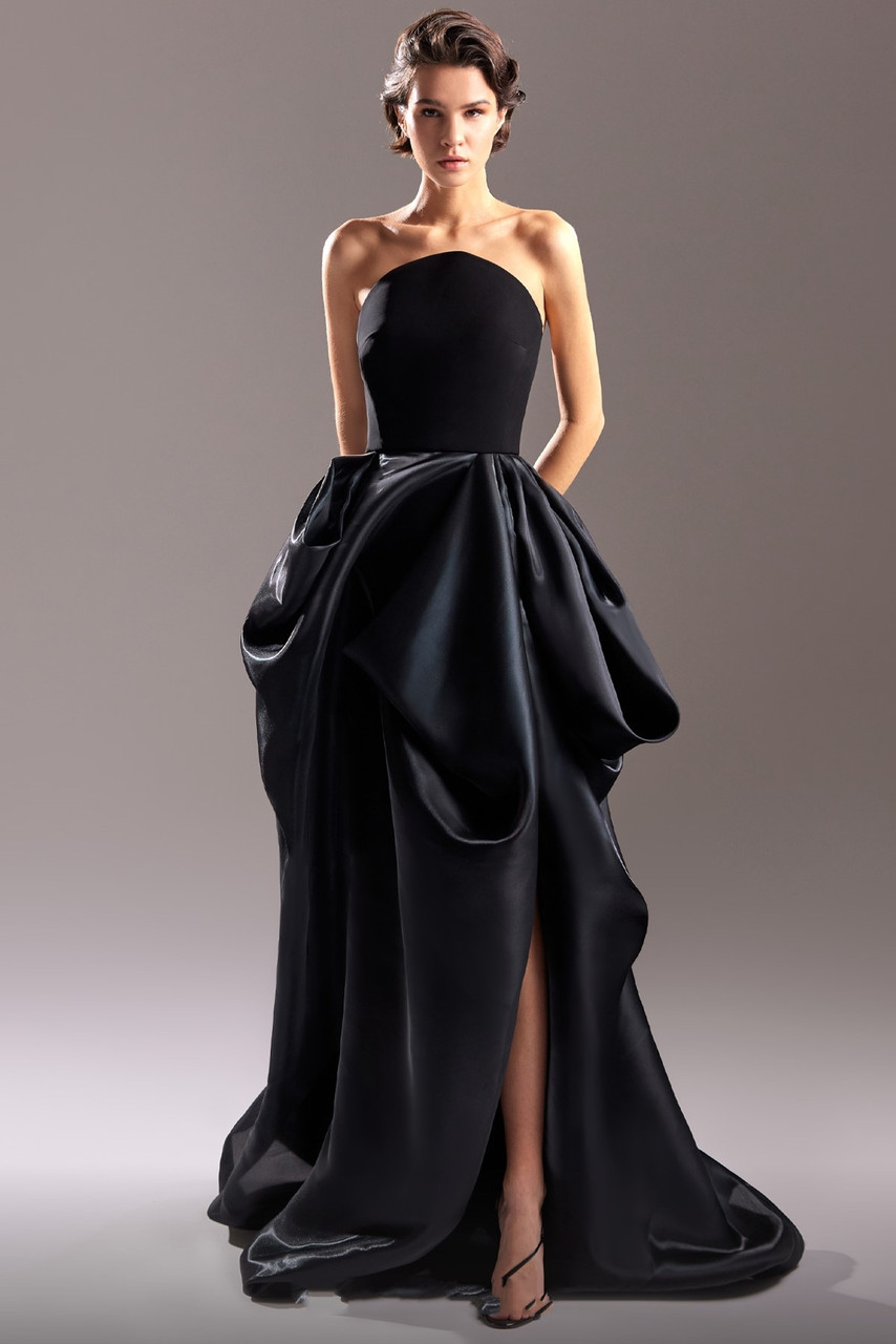 Gaby Charbachy Organdie And Crepe Gown