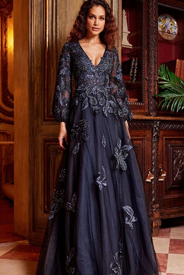 Jovani Embroidered A-line Evening Gown