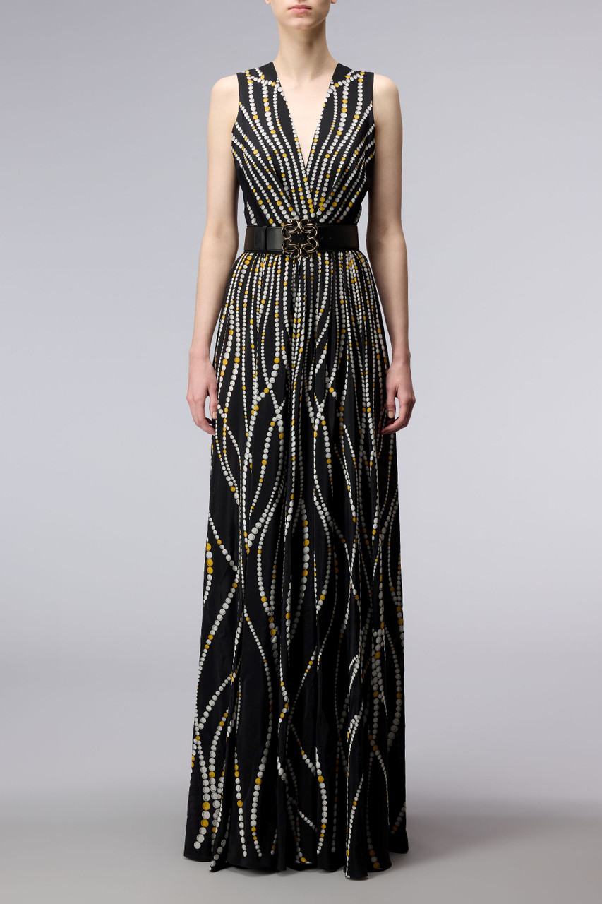 Elie Saab Printed Crepe Gown