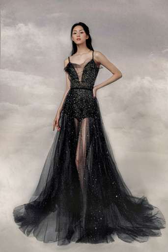 The Atelier Couture Sheer Illusion Embellished Gown - District 5 Boutique