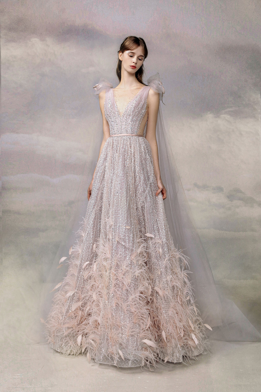 Sheer Illusion A-Line Gown