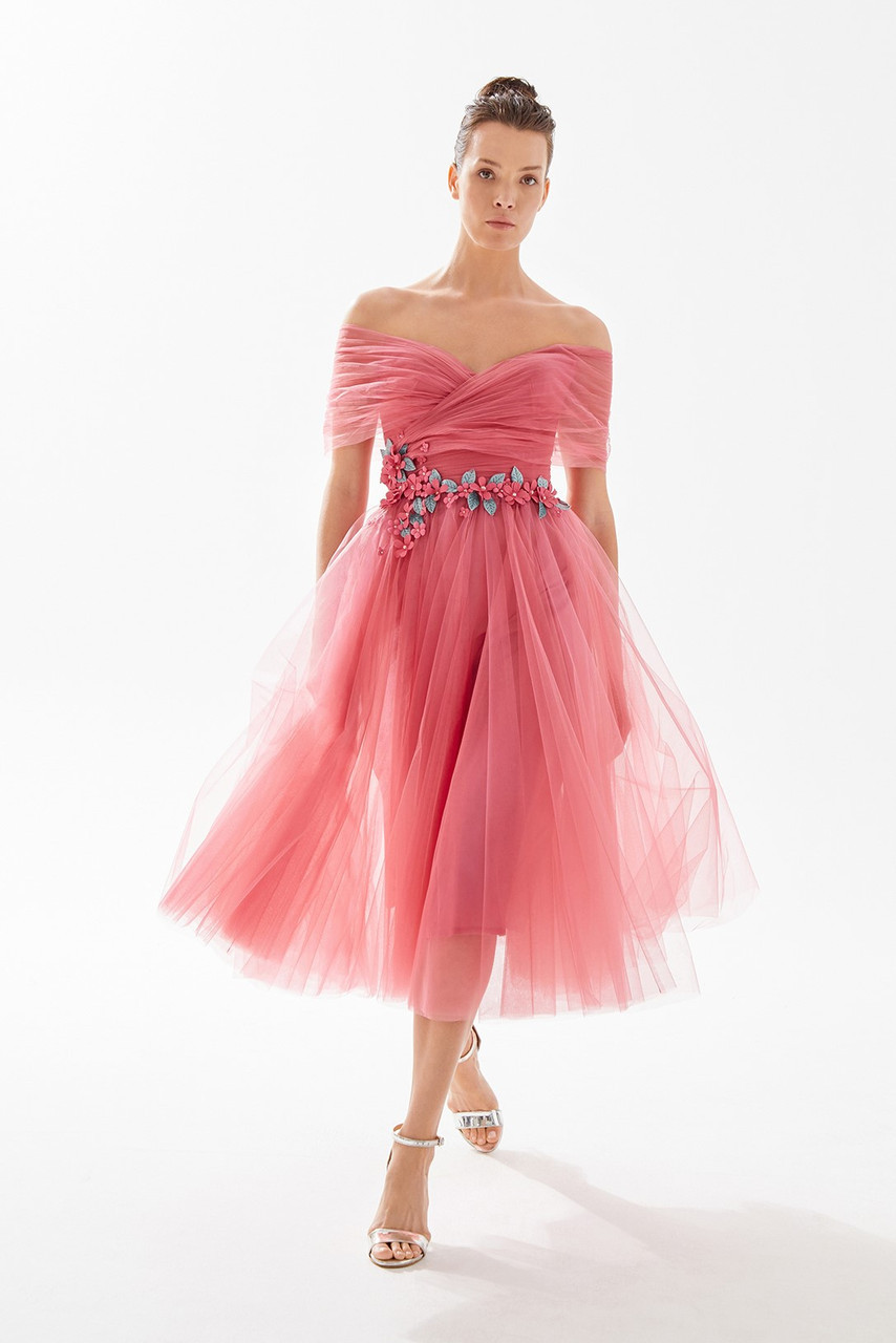 Tarik Ediz Lena Midi Dress In Pink