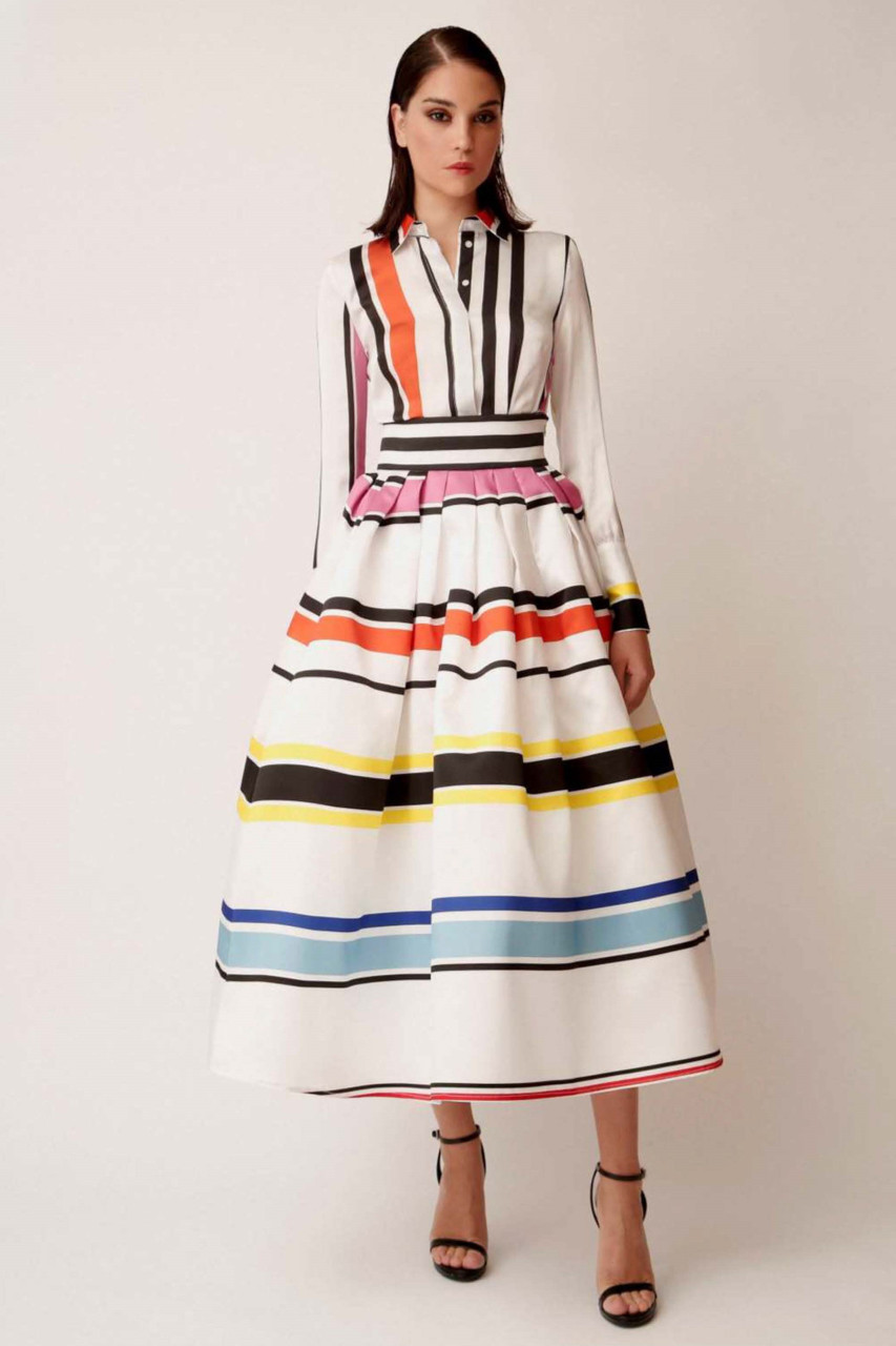 Gabriele Fiorucci Bucciarelli Striped Shirt And Skirt In Multi