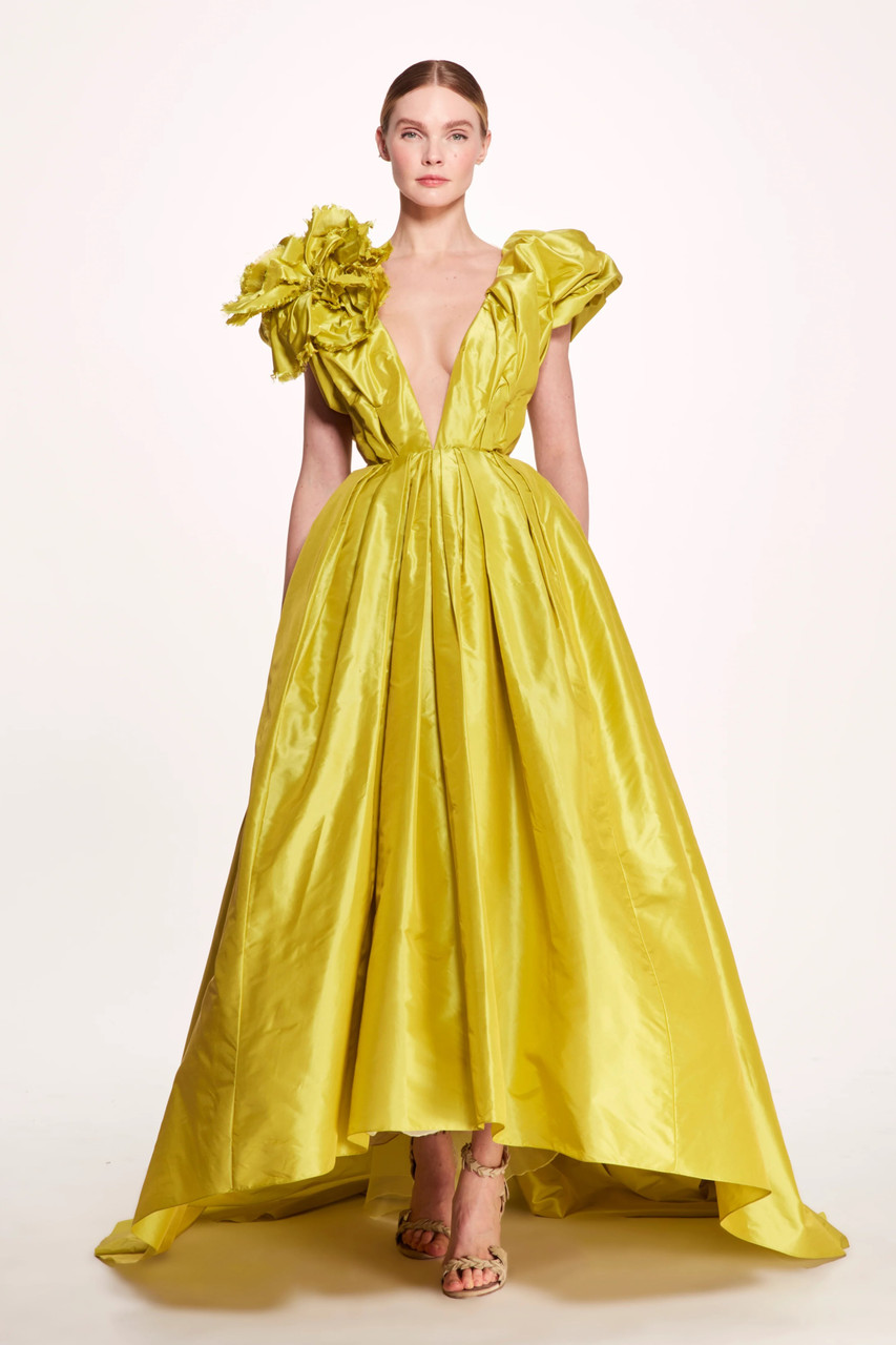 Marchesa Taffeta High-low Ball Gown In Multi