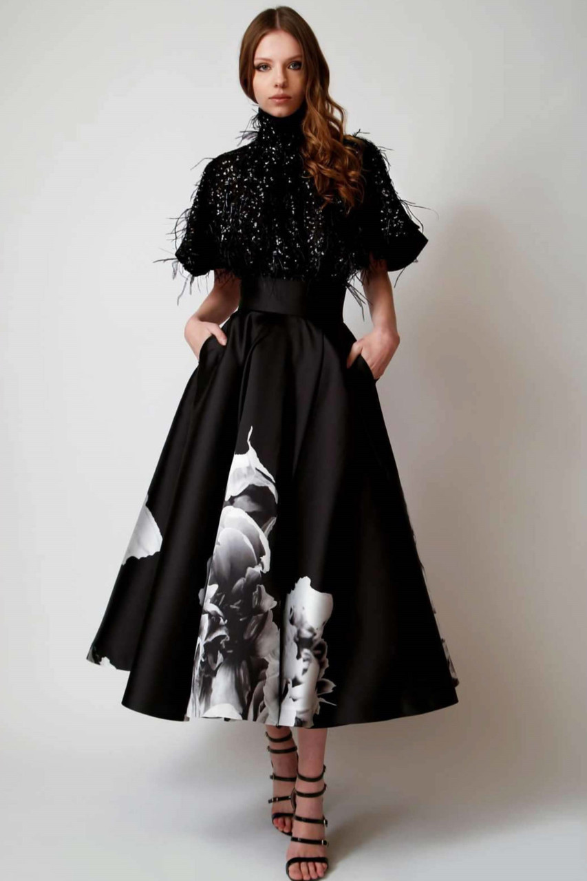Gabriele Fiorucci Bucciarelli Embellished Top With Midi Skirt In Multi