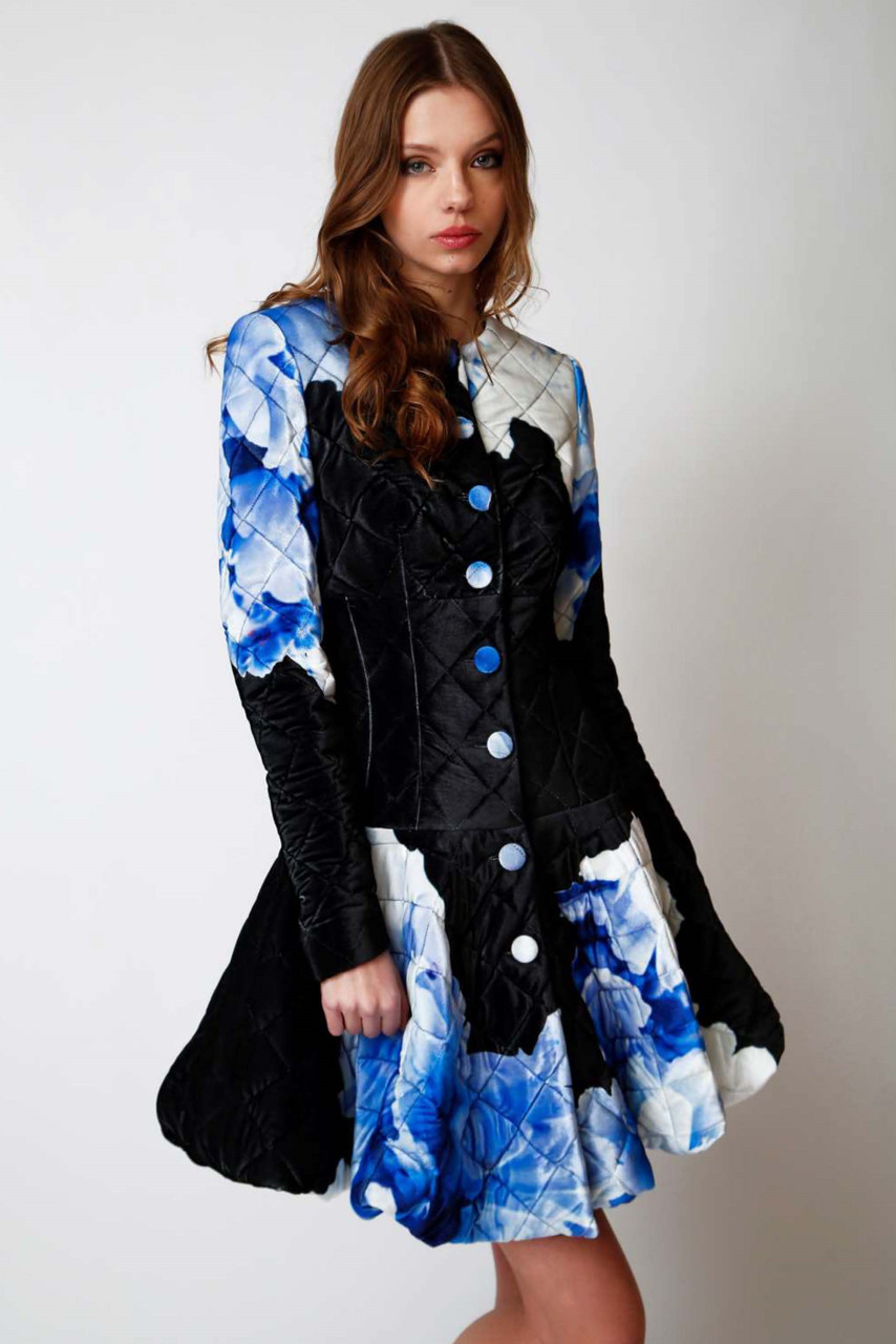 Gabriele Fiorucci Bucciarelli Long Sleeve Floral Coat In Multi