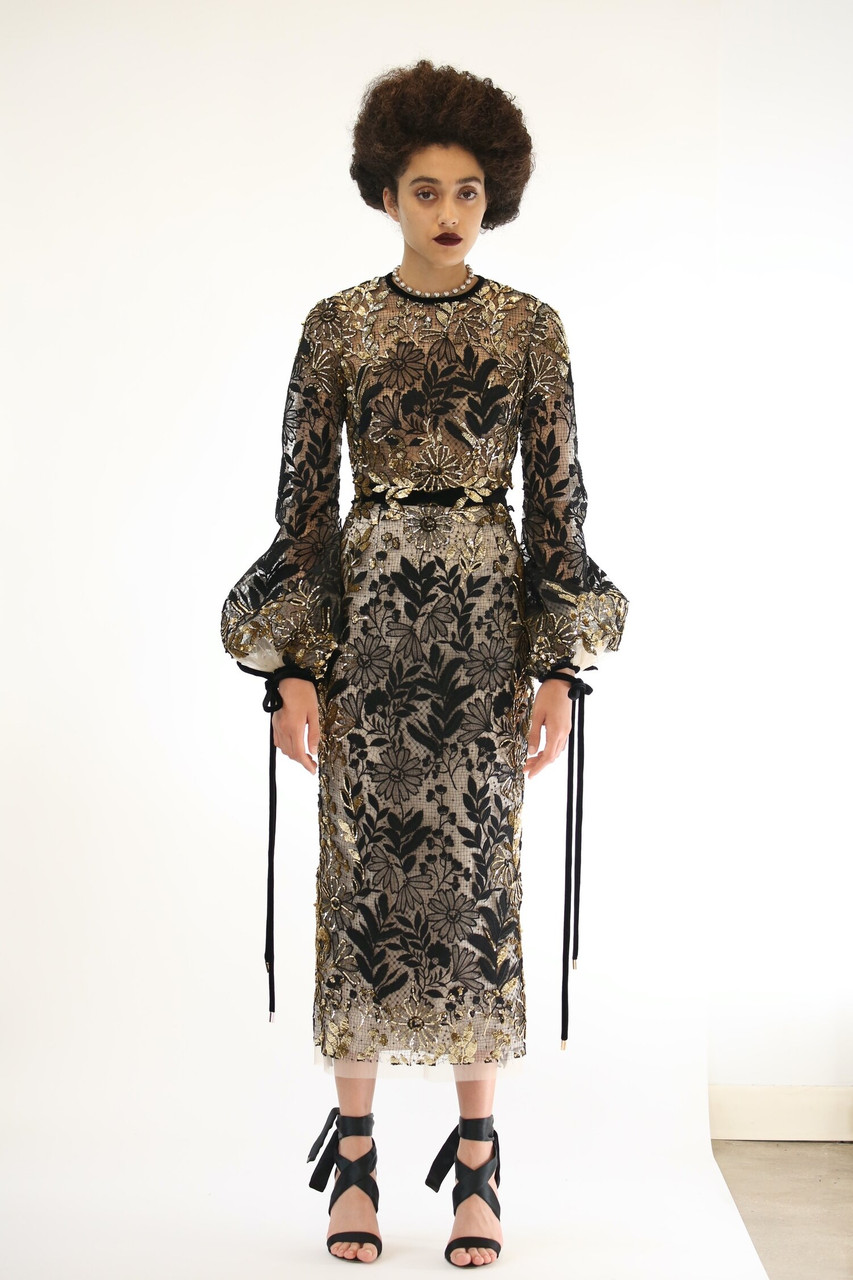 Bibhu Mohapatra Guipure Lace Midi Dress In Multi