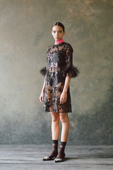 Erdem Elbow Sleeve Shift Dress In Multi