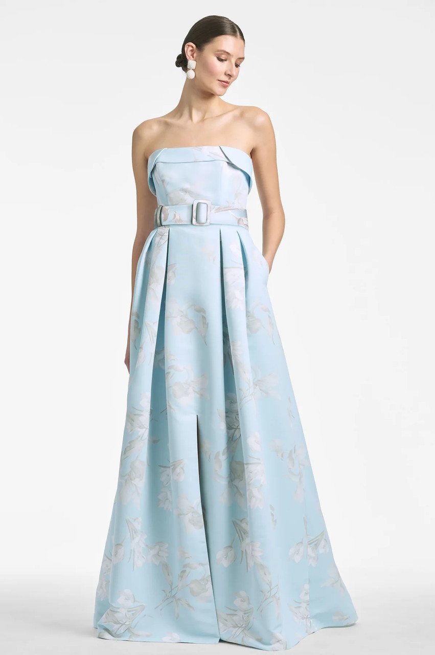 Sachin & Babi Brielle Floral Strapless Gown In Multi