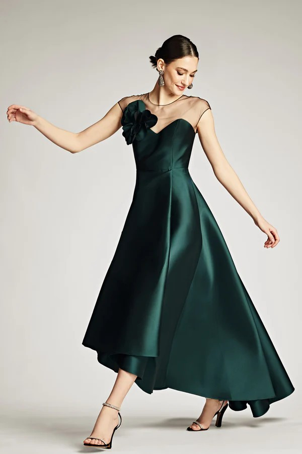 Sachin & Babi Blakely Stretch Mikado Gown In Green