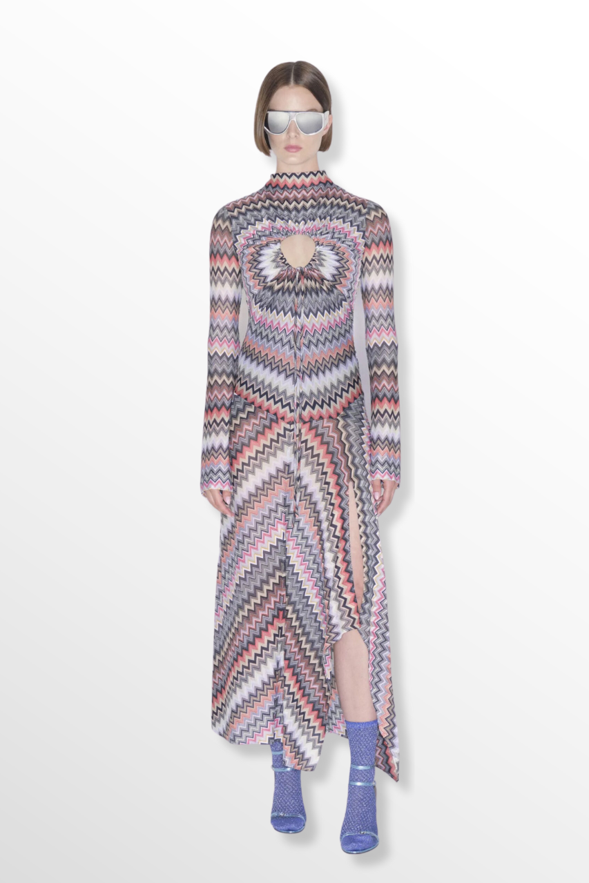 Missoni Zig-zag Cutout Dress In Multi