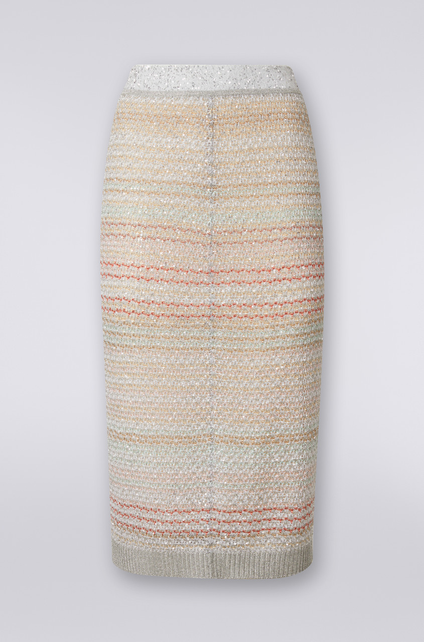 Shop Missoni Mesh Knit Sequin Skirt In Multi