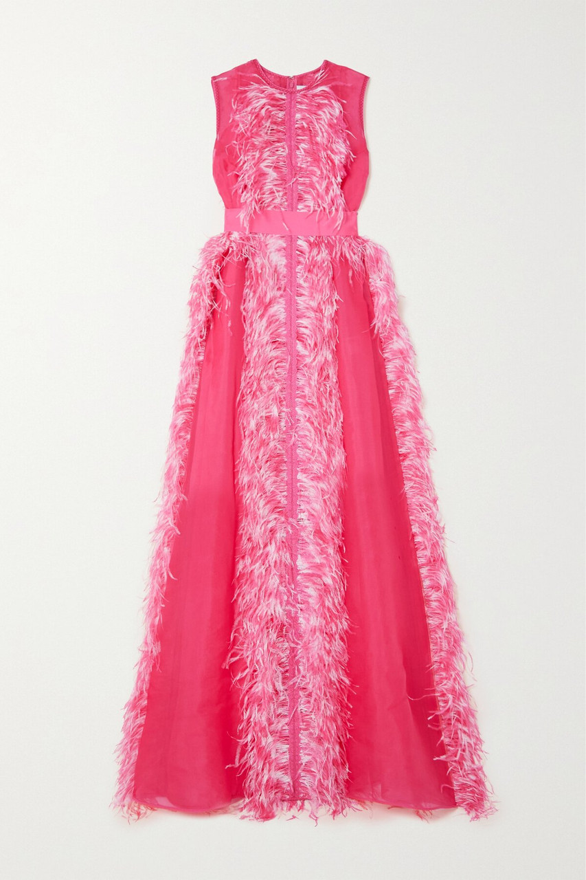 Shop Huishan Zhang Pink Beau Gown In Multi