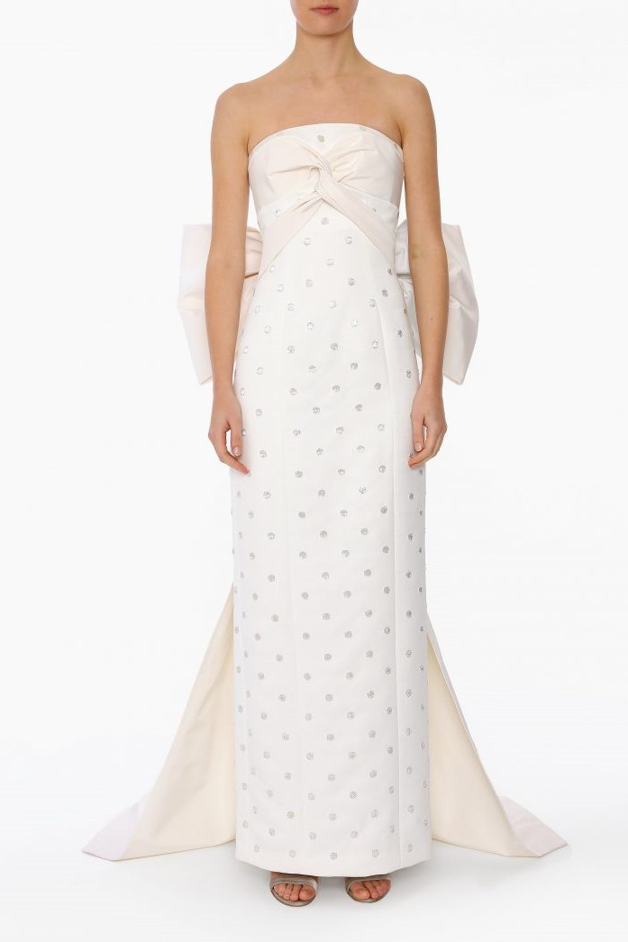 Huishan Zhang White Agnes Gown In Multi