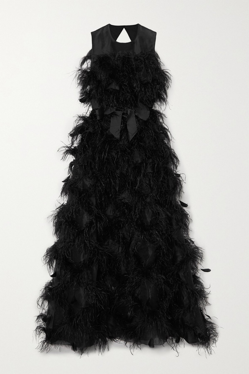 Huishan Zhang Black Mistique Gown In Multi