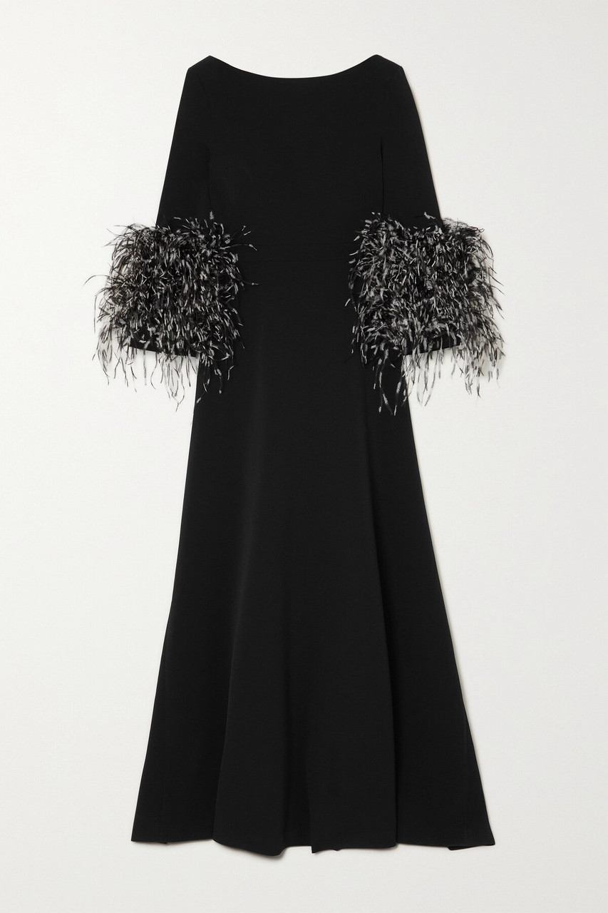 Shop Huishan Zhang Black Reign Gown In Multi