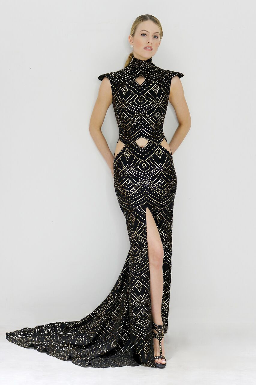 Marc Bouwer Gwen Stud Gown In Black