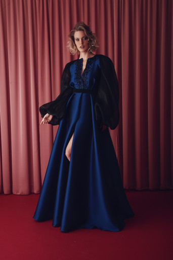 Gatti Nolli by Marwan Shrina Long Sleeve Gown - District 5 Boutique