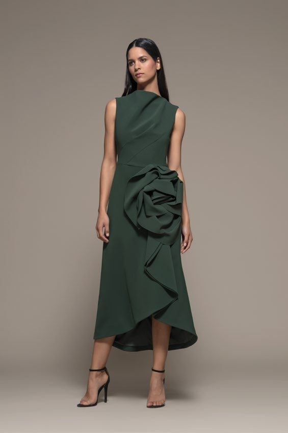 Isabel Sanchis Bastiglia Sleeveless Rosette Midi Dress