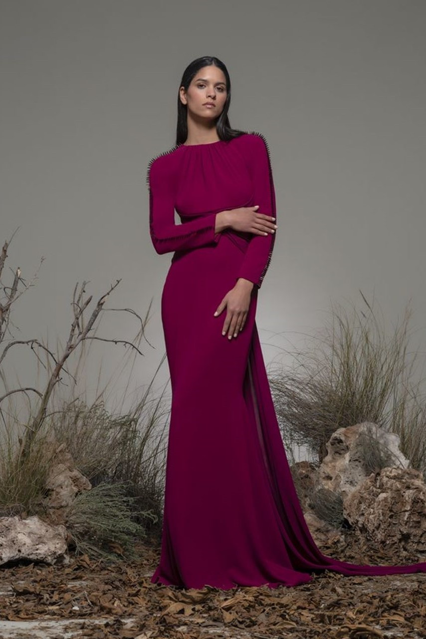 Isabel Sanchis Barbata Long Sleeve Gown