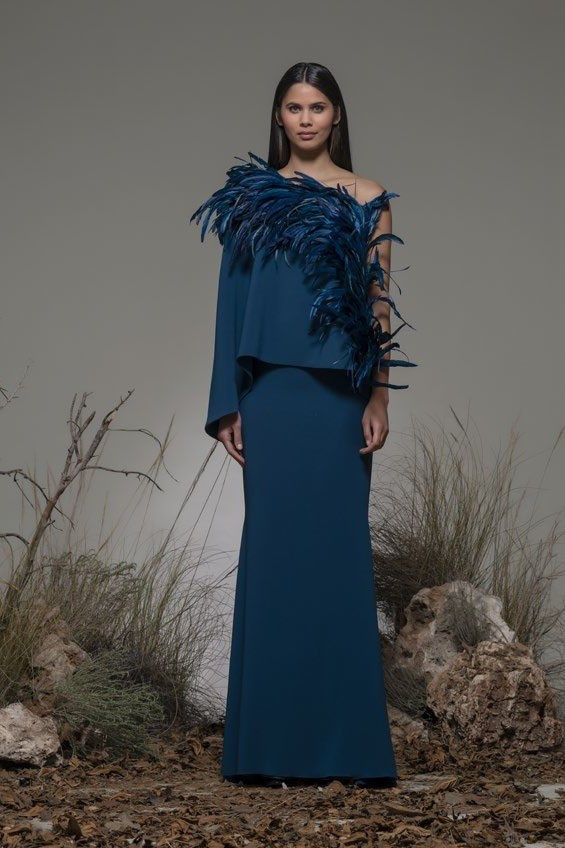 Isabel Sanchis Bionaz Feathered Top And Skirt