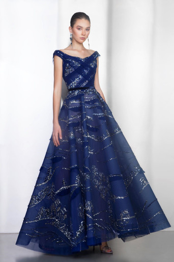 Gatti Nolli Strapless Balloon Sleeve Gown- District 5 Boutique