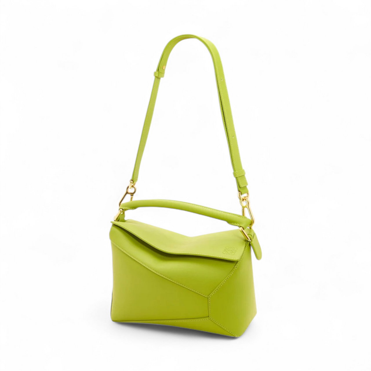 LOEWE  CLASSIC CALFSKIN SMALL MEADOW GREEN PUZZLE BAG (Ref LO-GREEN-B-28071)
