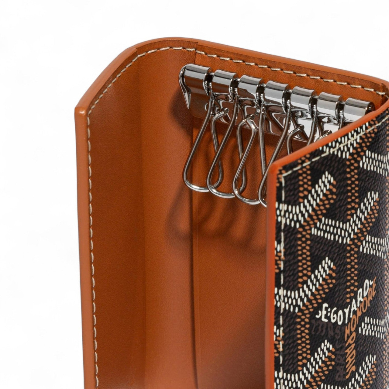 GOYARD SAINT-MICHEL BLACK & TAN KEY RING (Ref GO-BLACK-K-37789)