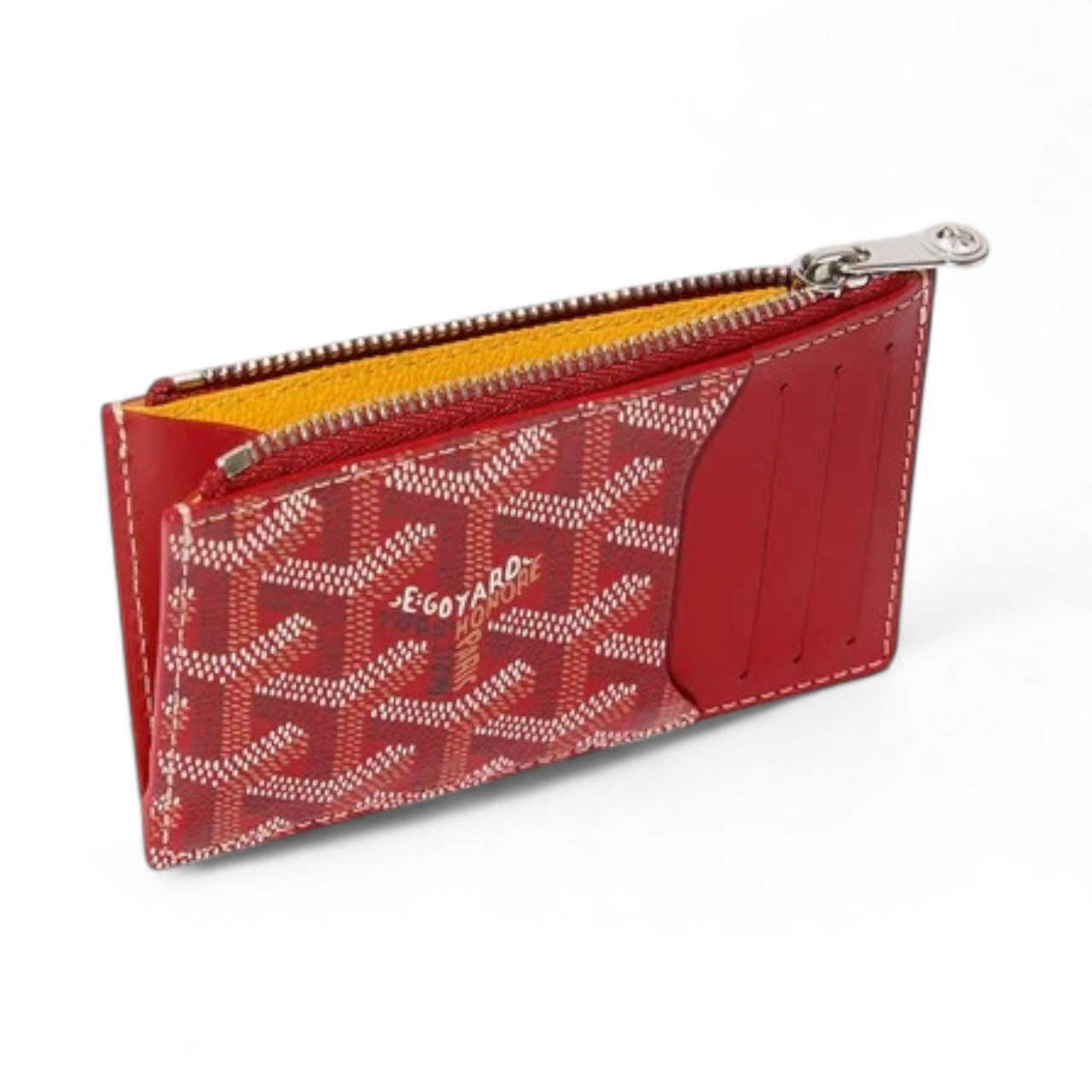 GOYARD BOURBON ZIPPED RED CARD HOLDER (Ref GO-RED-C-29703)