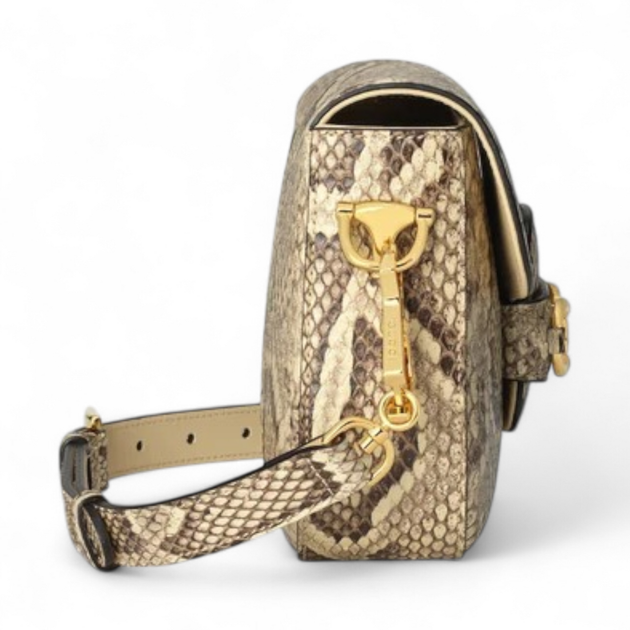 GUCCI HORSEBIT 1955 PYTHON MINI GOLD BAG (Ref GU-GOLD-B-30401)