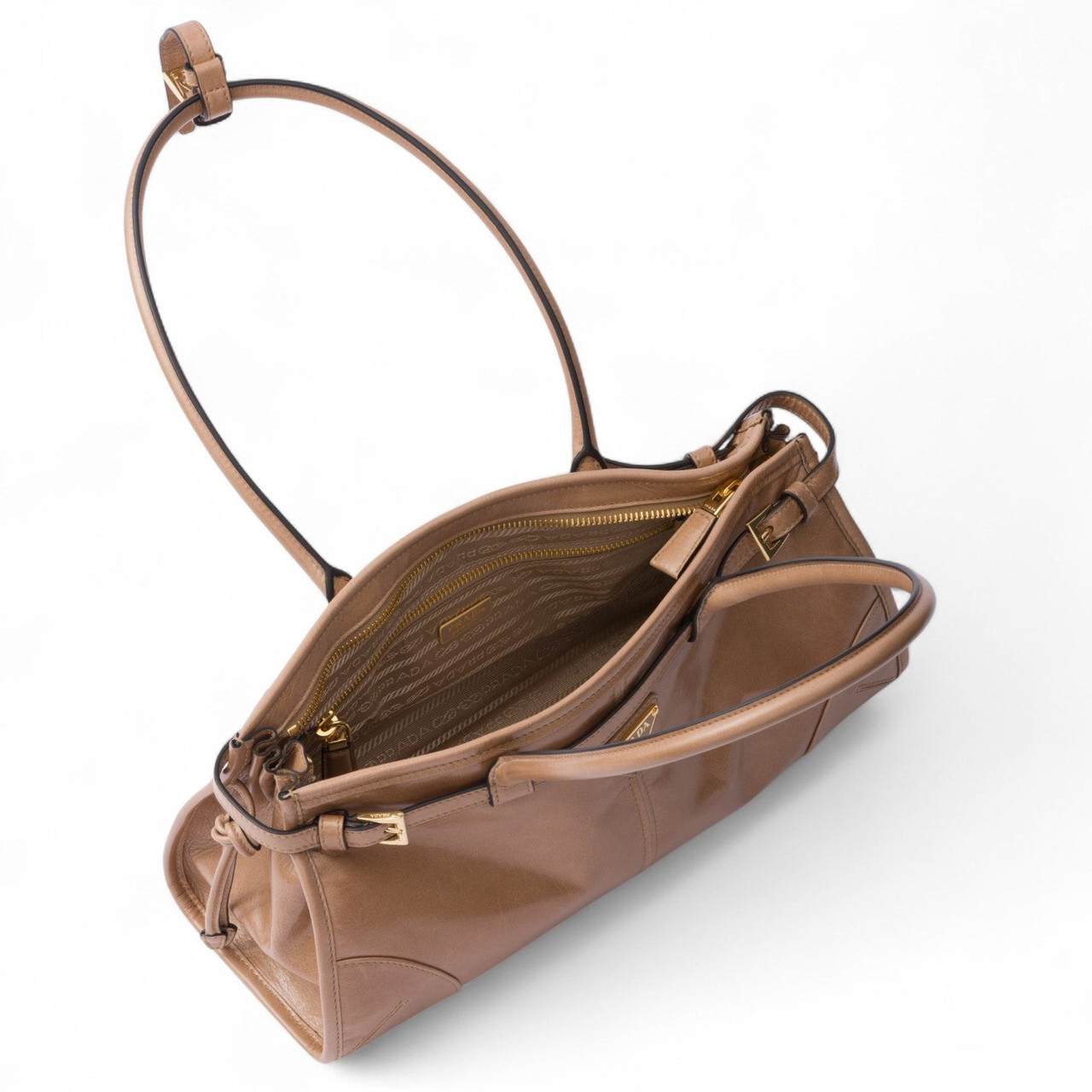 PRADA BONNIE MEDIUM LEATHER WOMEN BROWN HANDBAG (Ref PR-BROWN-B-33408)