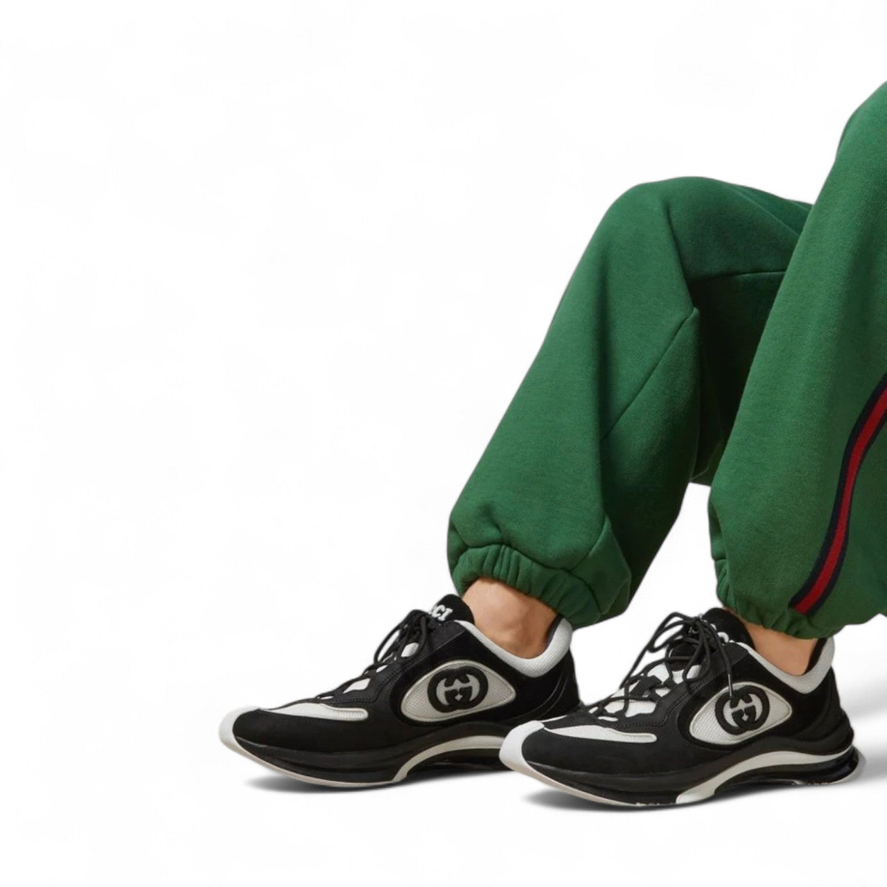 GUCCI RUN PANELLED WOMEN BLACK SNEAKERS (Ref GU-35BLACK-S-31683)