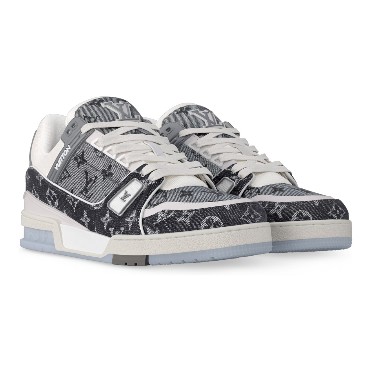 LOUIS VUITTON CLASSIC MONOGRAM DENIM MEN GREY TRAINER SNEAKERS (Ref LO-39-S-36956)