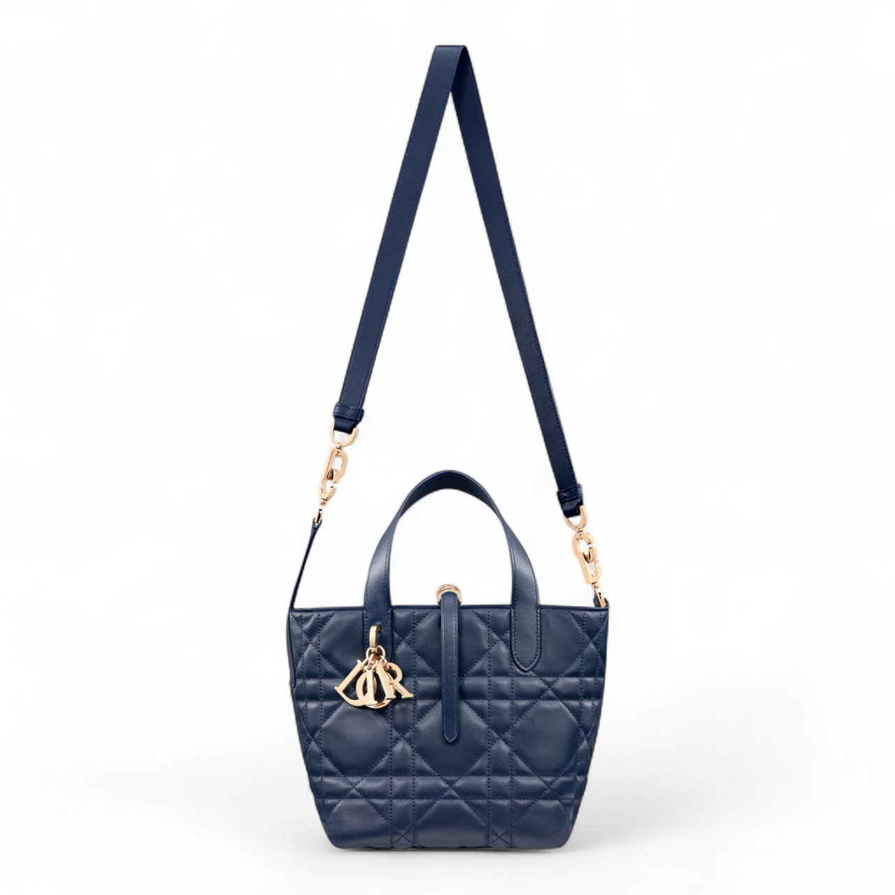 DIOR SMALL TOUJOURS VERTICAL TOTE WITH SHOULDER STRAP NIGHT BLUE BAG (Ref DI-BLUE-T-37459)