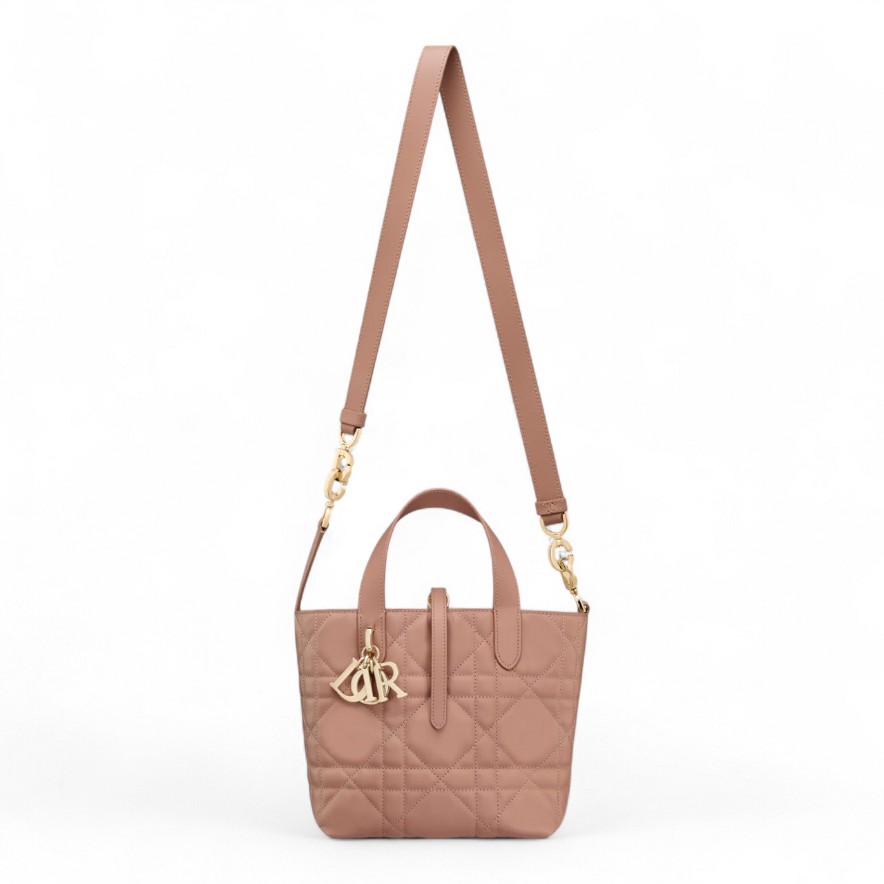 DIOR SMALL TOUJOURS VERTICAL TOTE WITH SHOULDER STRAP ROSE GOLD BAG (Ref DI-PINK-T-37934)