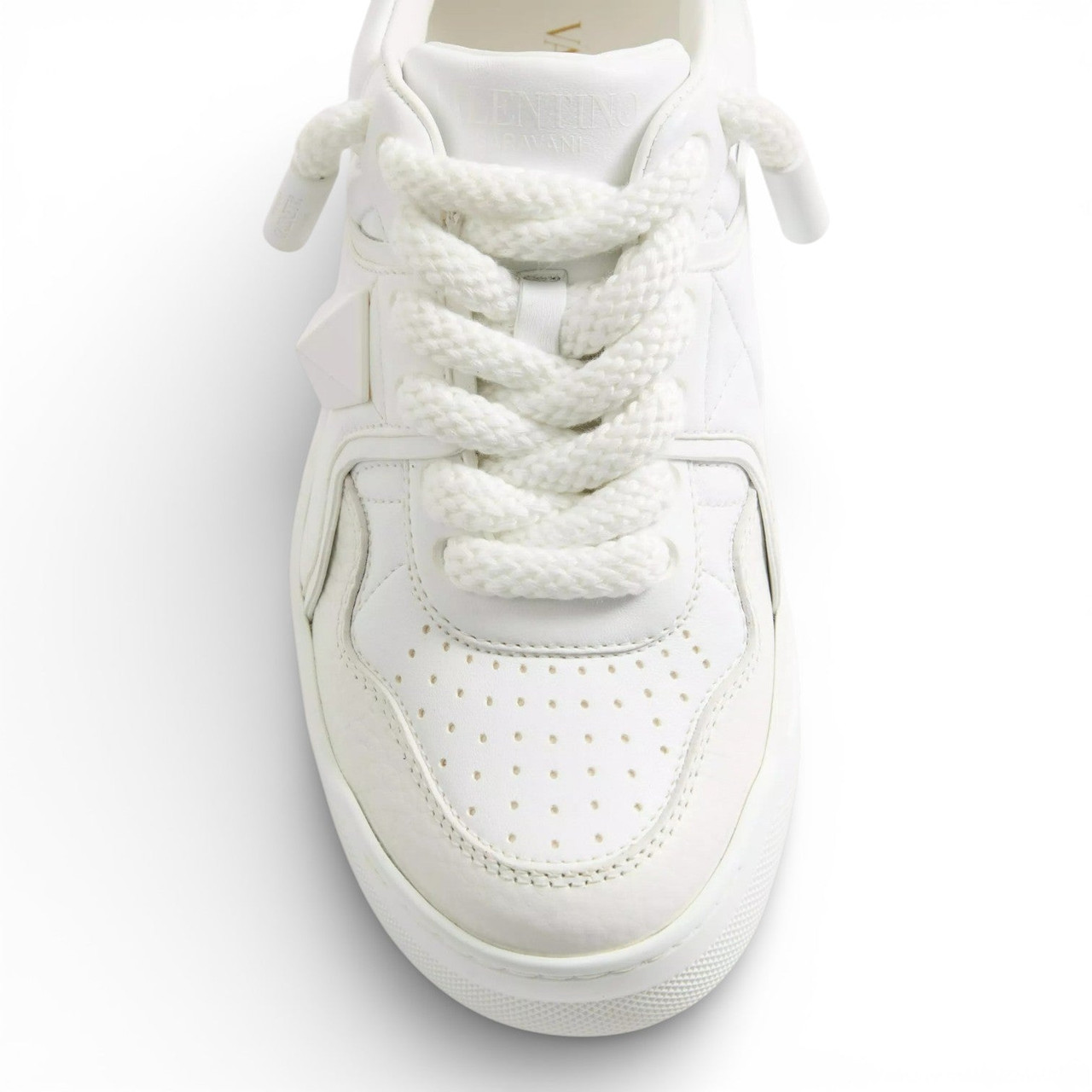 VALENTINO GARAVANI ONE STUD XL NAPPA LEATHER WOMEN WHITE TRAINERS (Ref VA-35WHITE-S-40280)