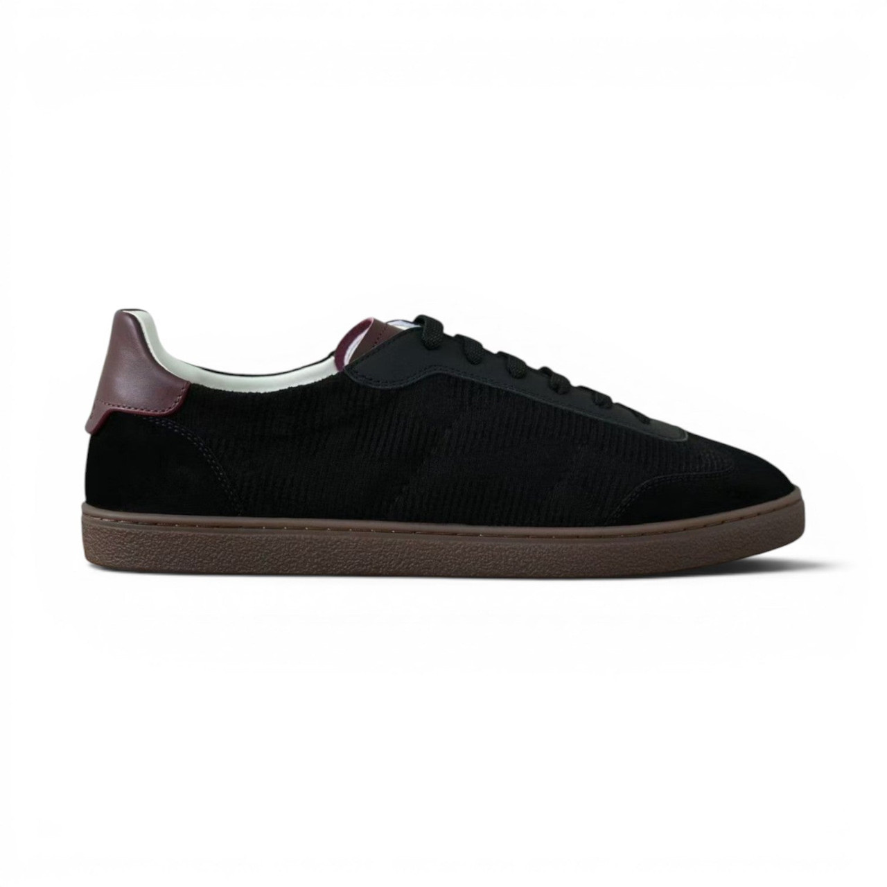 BRUNELLO CUCINELLI SUEDE MEN BLACK LEATHER SNEAKERS (Ref BR-BLACK39-S-42377)