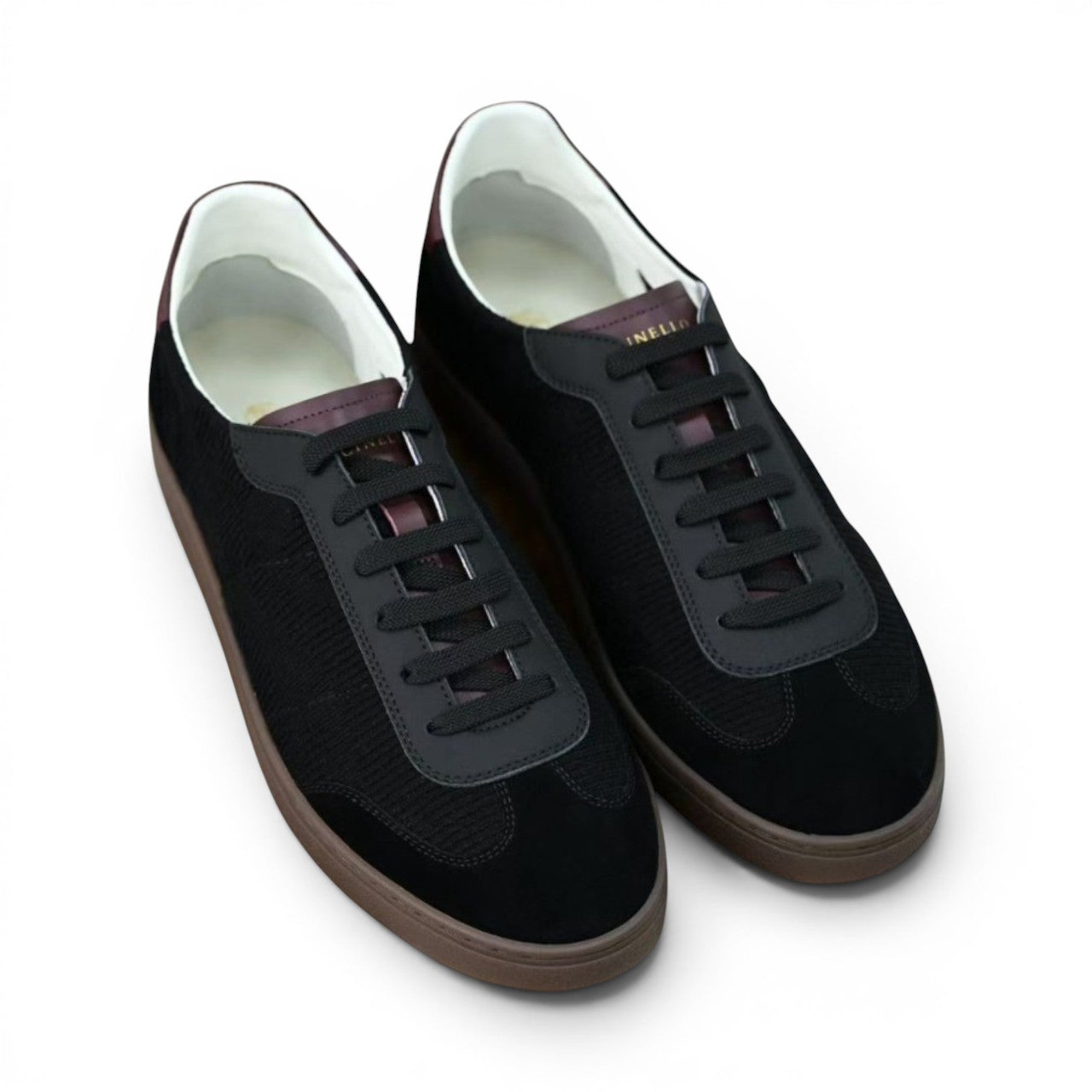 BRUNELLO CUCINELLI SUEDE MEN BLACK LEATHER SNEAKERS (Ref BR-BLACK39-S-42377)