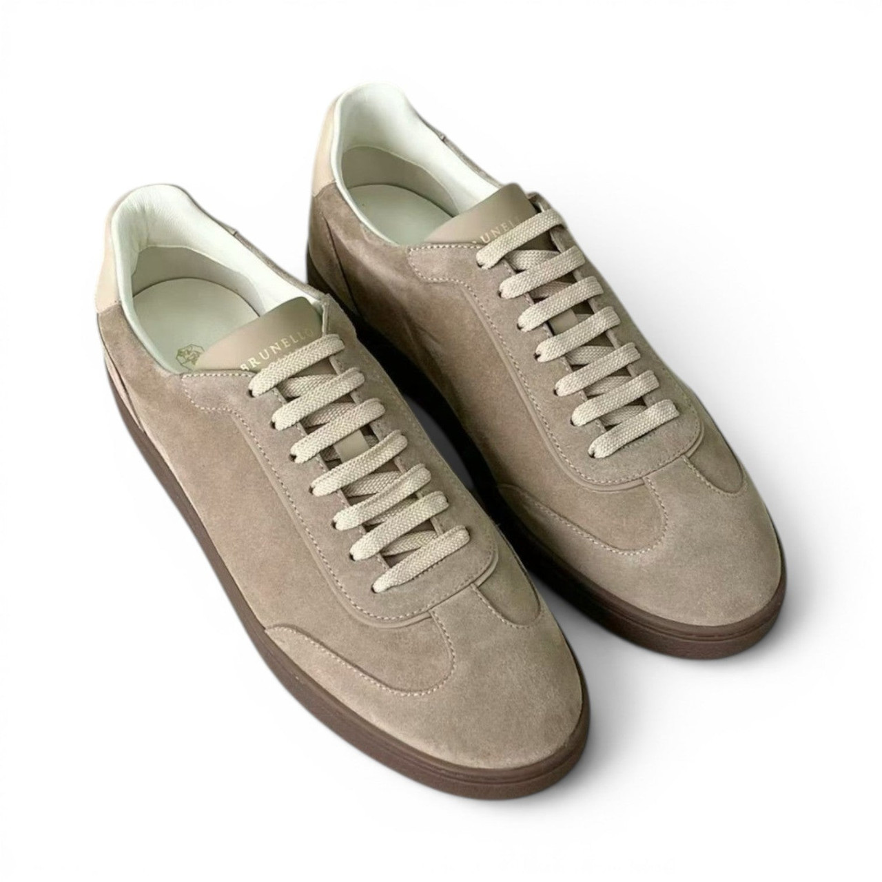 BRUNELLO CUCINELLI SUEDE MEN BEIGE LOW TOP SNEAKERS (Ref BR-BEIGE39-S-42478)