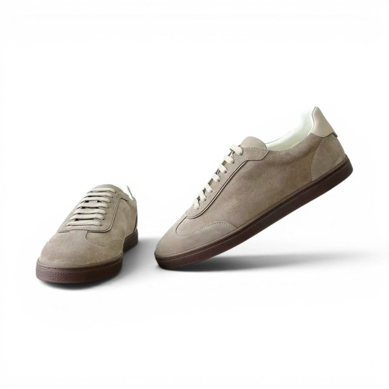 BRUNELLO CUCINELLI SUEDE MEN BEIGE LOW TOP SNEAKERS (Ref BR-BEIGE39-S-42478)