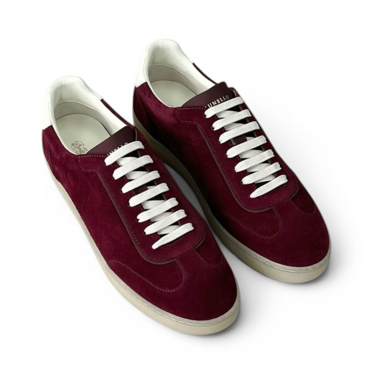 BRUNELLO CUCINELLI SUEDE MEN LIGHT BURGUNDY LOW TOP SNEAKERS (Ref BR-BURGU39-S-42509)