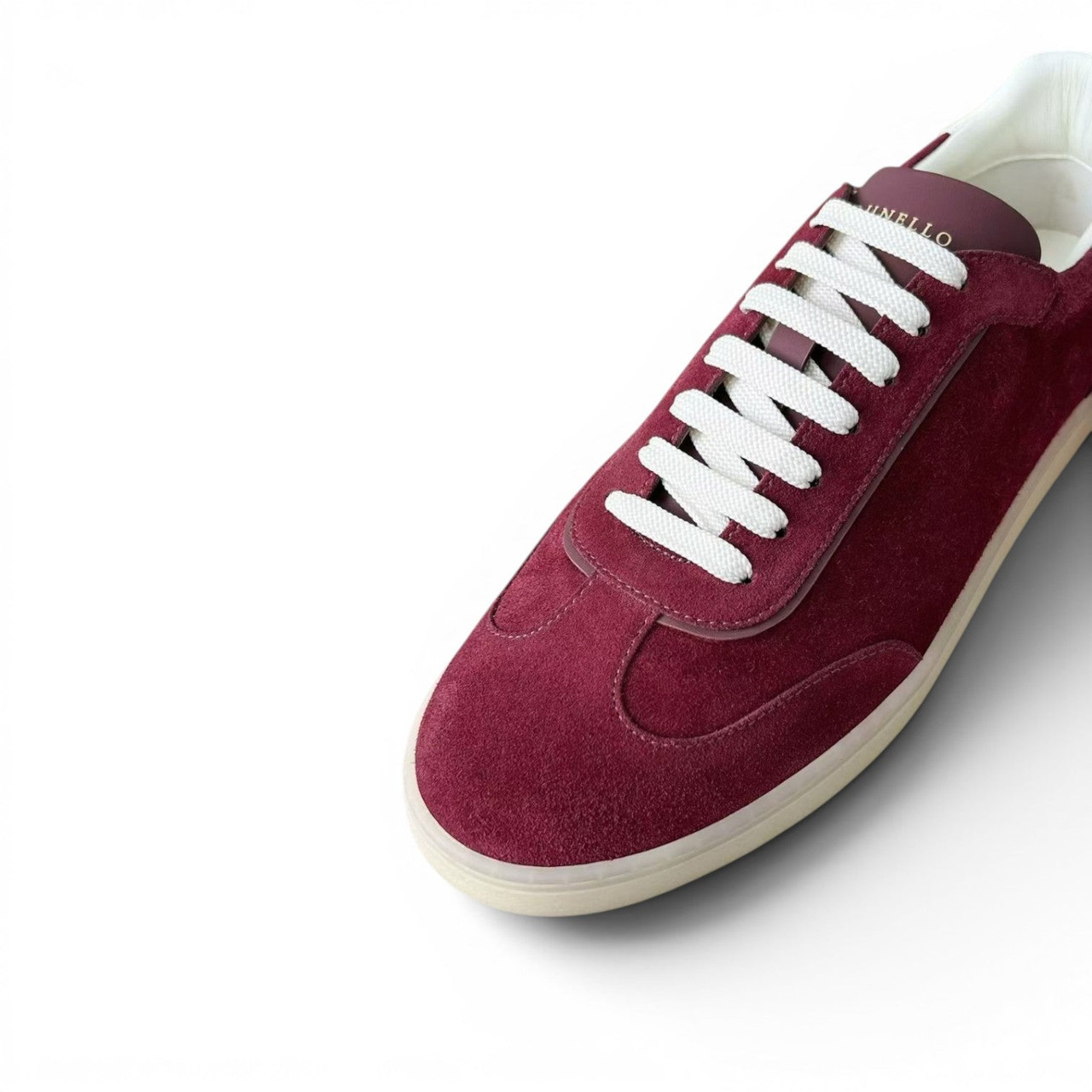 BRUNELLO CUCINELLI SUEDE MEN LIGHT BURGUNDY LOW TOP SNEAKERS (Ref BR-BURGU39-S-42509)