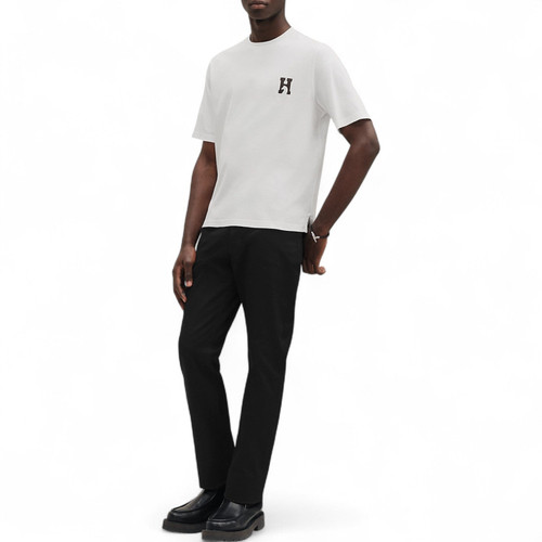 HERMES H'CHEVAL WITH LEATHER DETAIL WHITE T-SHIRT (Ref HE-SWHITE-T-35141)