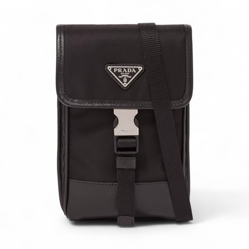 PRADA RE-NYLON BLACK CROSSBODY BLACK SMARTPHONE CASE (Ref PR-BLACK-B-31006)