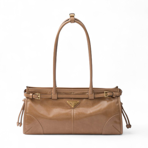 PRADA BONNIE MEDIUM LEATHER WOMEN BROWN HANDBAG (Ref PR-BROWN-B-33408)