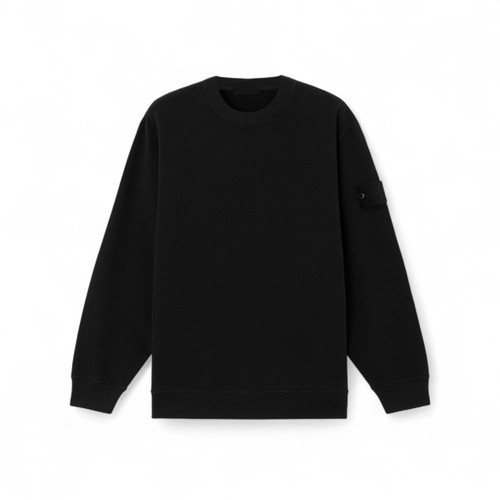 STONE ISLAND RIBBED CREW NECK MEN BLACK SWEATSHIRT (Ref ST-SBLACK-S-35906)